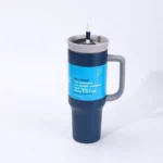 1,180ml Insulated Stainless Steel Car Cup with Handle & Straw
