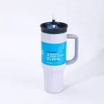 1,180ml Insulated Stainless Steel Car Cup with Handle & Straw