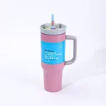 1,180ml Insulated Stainless Steel Car Cup with Handle & Straw