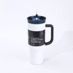 1,180ml Insulated Stainless Steel Car Cup with Handle & Straw