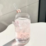 Lelyi Cute Butterfly Can Glass Cup