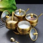 Stainless steel pepper and salt shaker Pepper jar Restaurant Western table seasoning bottle Golden sprinkling box