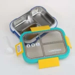 Sealed Lunch Box with 3 Compartments for School Children Lunch Container with Spork BPA Free Plastic Bento Lunch Box Kids - Image 3