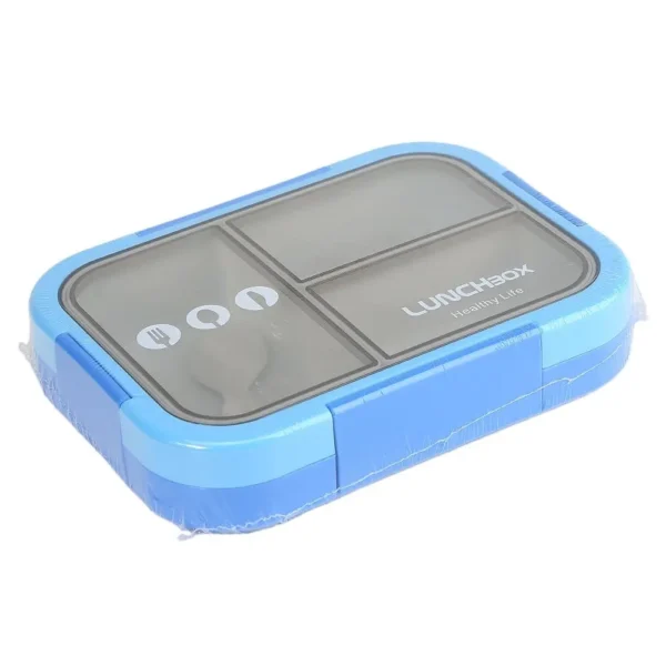 Sealed Lunch Box with 3 Compartments for School Children Lunch Container with Spork BPA Free Plastic Bento Lunch Box Kids
