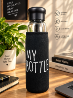 Premium 500ml Clear Glass Water Bottle with Protective Insulated Sleeve & Leak-Proof Cap - Image 2