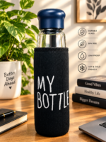 Premium 500ml Clear Glass Water Bottle with Protective Insulated Sleeve & Leak-Proof Cap - Image 3