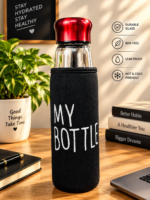 Premium 500ml Clear Glass Water Bottle with Protective Insulated Sleeve & Leak-Proof Cap - Image 4